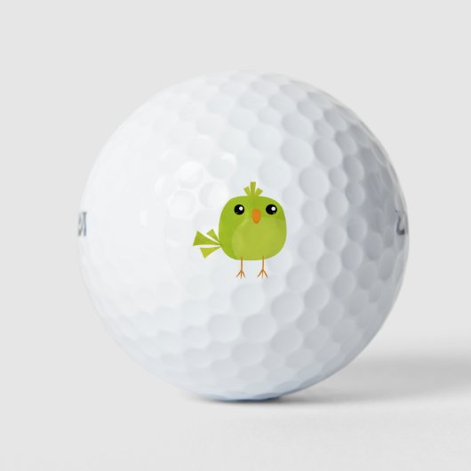 Green Bird Cartoon Golfball (Vorderseite)