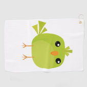 Green Bird Cartoon Golfhandtuch (Horizontal)