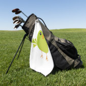 Green Bird Cartoon Golfhandtuch (Gras)