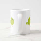 Green Bird Cartoon Jumbo-Tasse (Rückseite)