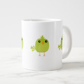 Green Bird Cartoon Jumbo-Tasse (Vorderseite Rechts)