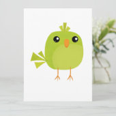 Green Bird Cartoon Karte (Stehend Vorderseite)
