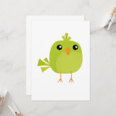 Green Bird Cartoon Karte (Vorderseite/Rückseite Beispiel)