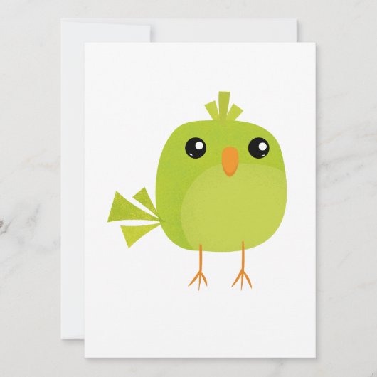 Green Bird Cartoon Karte (Vorderseite)