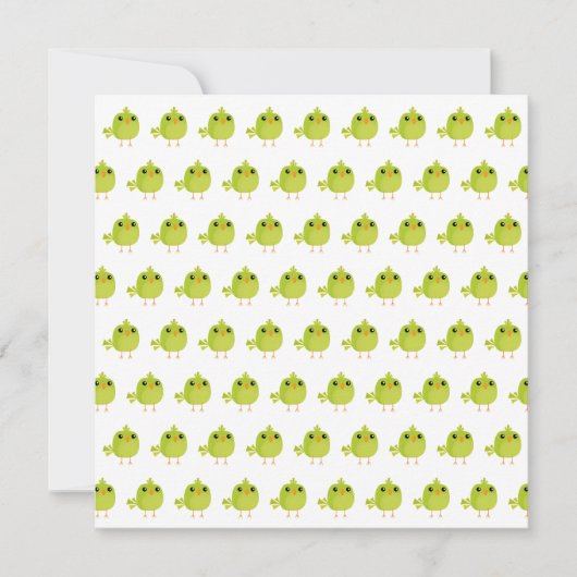 Green Bird Cartoon Karte (Vorderseite)