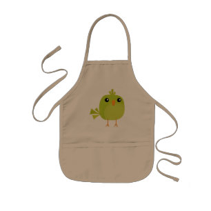 Green Bird Cartoon Kinderschürze