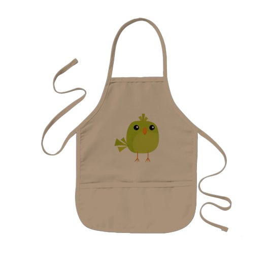 Green Bird Cartoon Kinderschürze (Vorne)