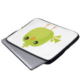 Green Bird Cartoon Laptopschutzhülle (Vorne Knopf)