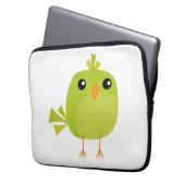 Green Bird Cartoon Laptopschutzhülle (Vorderseite Links)