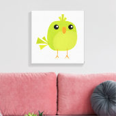 Green Bird Cartoon Leinwanddruck (Insitu (Wohnzimmer))