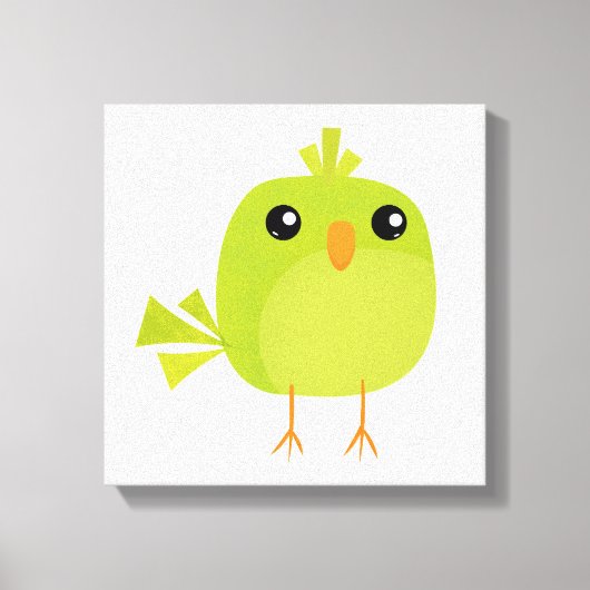 Green Bird Cartoon Leinwanddruck (Vorderseite)
