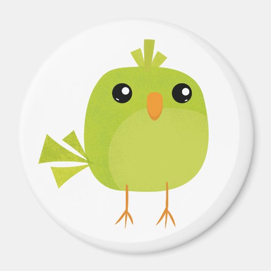 Green Bird Cartoon Magnet (Vorne)