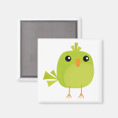 Green Bird Cartoon Magnet (Vorderseite/Rückseite)