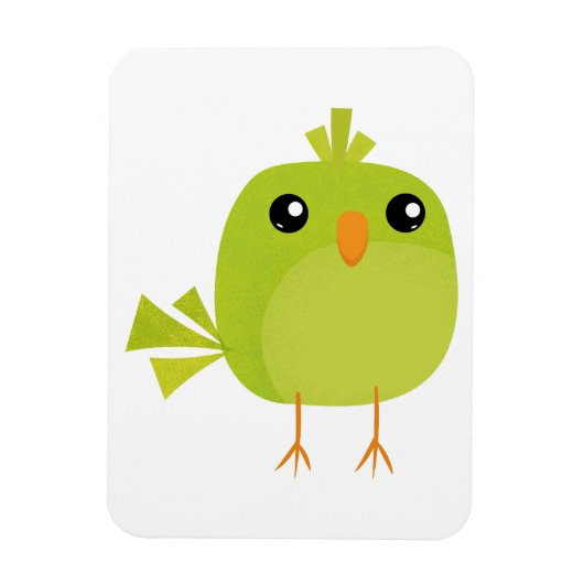 Green Bird Cartoon Magnet (Vertikal)