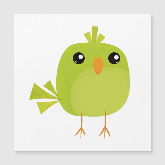 Green Bird Cartoon Magneteinladung (Vorderseite)