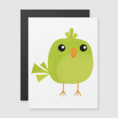 Green Bird Cartoon Magnetkarte (Vorne/Hinten)