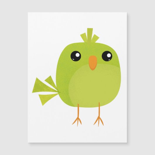 Green Bird Cartoon Magnetkarte (Vorderseite)