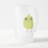 Green Bird Cartoon Mattglas Bierglas (VorderseiteRechts)