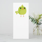 Green Bird Cartoon Menükarte (Stehend Vorderseite)