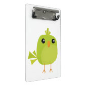 Green Bird Cartoon Mini Klemmbrett (Schrägansicht)