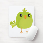 Green Bird Cartoon Mousepad (Mit Mouse)
