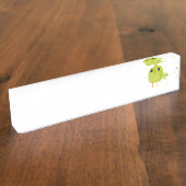 Green Bird Cartoon Namensplakette (Seite)
