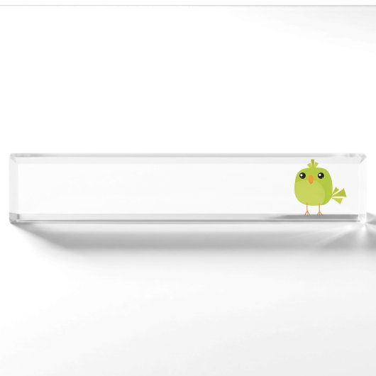 Green Bird Cartoon Namensplakette (Vorderseite)