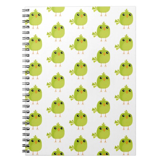 Green Bird Cartoon Notizblock (Vorderseite)