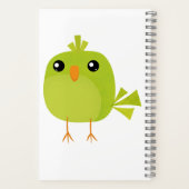 Green Bird Cartoon Notizblock (Rückseite)
