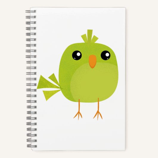 Green Bird Cartoon Notizblock (Vorderseite)