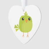 Green Bird Cartoon Ornament (Vorderseite)