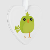 Green Bird Cartoon Ornament (Vorderseite)