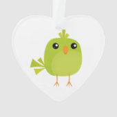 Green Bird Cartoon Ornament (Rückseite)