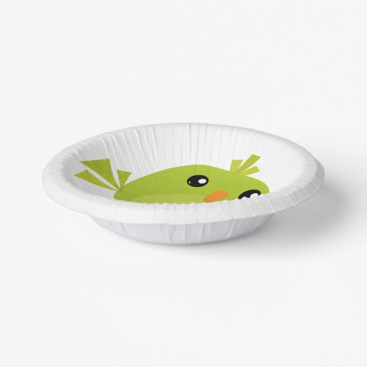 Green Bird Cartoon Pappteller (Gewinkelt)