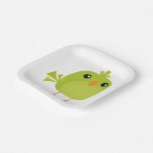 Green Bird Cartoon Pappteller (Gewinkelt)