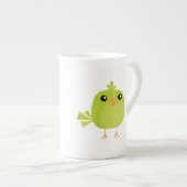 Green Bird Cartoon Porzellantasse (Vorderseite Rechts)