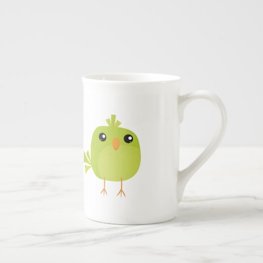 Green Bird Cartoon Porzellantasse (Rechts)