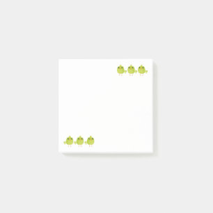 Green Bird Cartoon Post-it Klebezettel