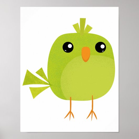 Green Bird Cartoon Poster (Vorne)