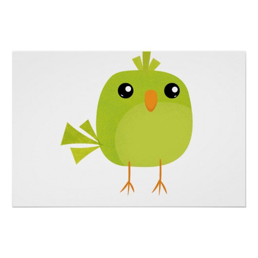 Green Bird Cartoon Poster (Vorderseite)