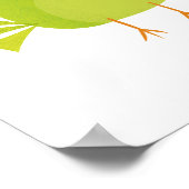 Green Bird Cartoon Poster (Ecke)