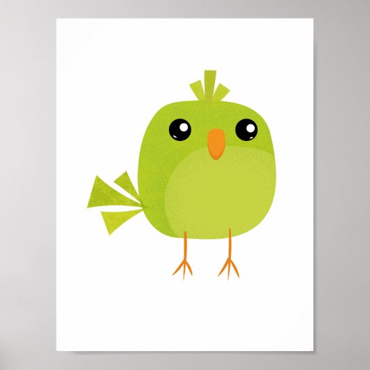 Green Bird Cartoon Poster (Vorne)