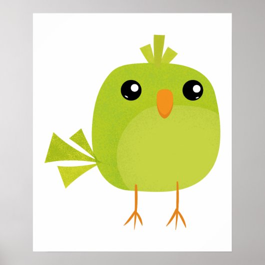 Green Bird Cartoon Poster (Vorne)
