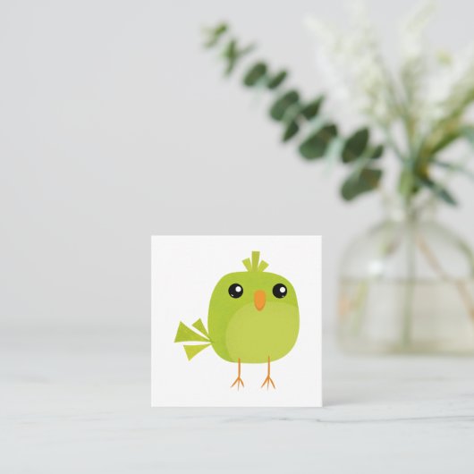 Green Bird Cartoon Rabattkarte (Stehend Vorderseite)
