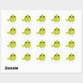 Green Bird Cartoon Runder Aufkleber (Blatt)
