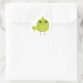 Green Bird Cartoon Runder Aufkleber (Tasche)