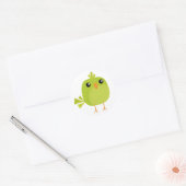 Green Bird Cartoon Runder Aufkleber (Umschlag)