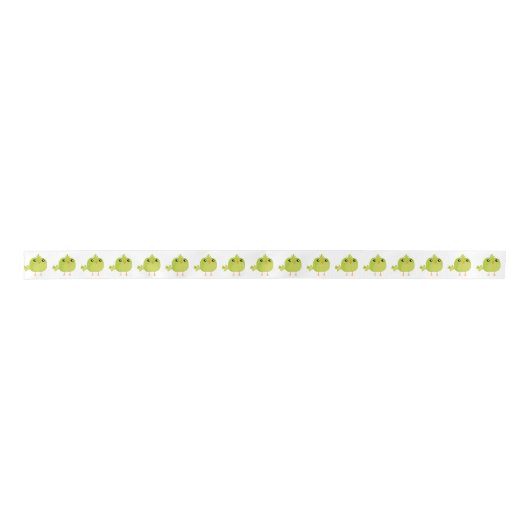Green Bird Cartoon Satinband (Vorderseite)