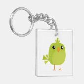 Green Bird Cartoon Schlüsselanhänger (Vorderseite links)