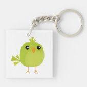 Green Bird Cartoon Schlüsselanhänger (Rückseite)